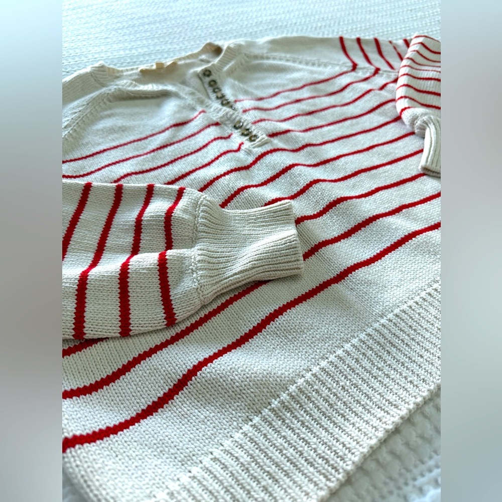 ❤️ EUC Sezane iconic Leontine sweater in red/ecru, size XS - Picture 4 of 7